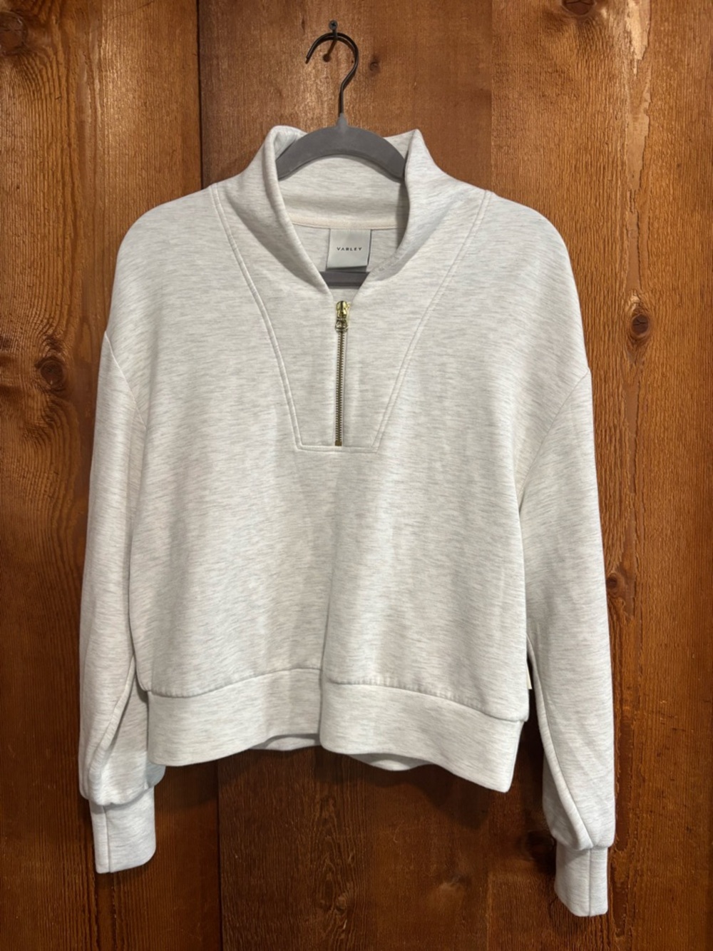 Varley Davidson Half-Zip Sweatshirt Light Heather Grey DoubleSoft Pullover Small